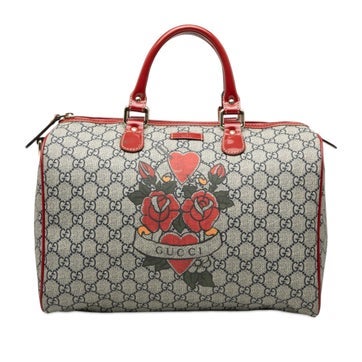 Patent Leather Medium GG Supreme Joy Tattoo Heart Boston Bag