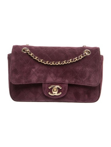 2026 Quilted Suede Mini Double Flap Bag w/Tags