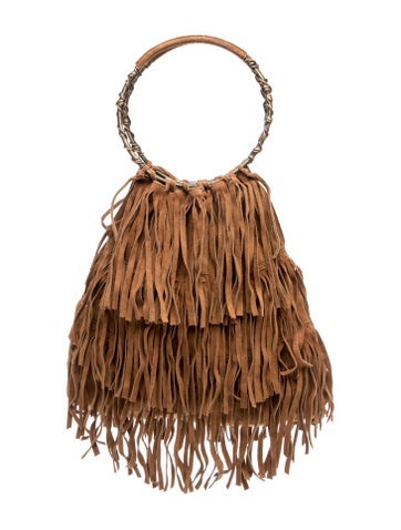 Suede Top Handle Bag Large