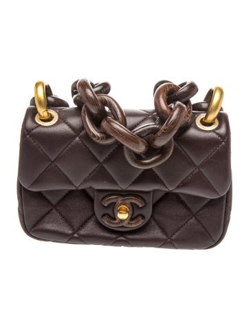 Paris-Dakar Quilted Mini Wenge Wood Flap Bag