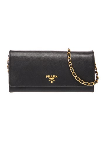 Saffiano Leather Wallet on Chain Long
