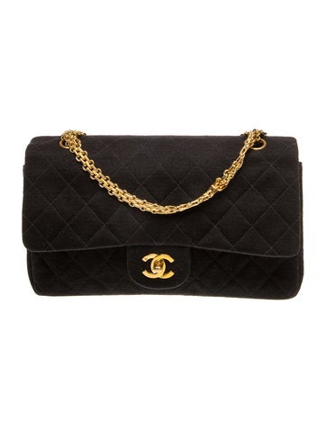 Quilted Jersey Medium Double Flap Bag