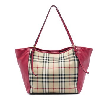 Small Haymarket Check Canvas and Calfskin Leather Canterbury Tote