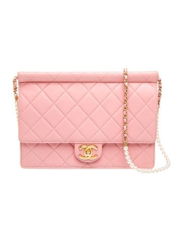 Medium CC Pearl Chain Flap Bag