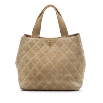 Mini CC Quilted Suede Shopping Tote