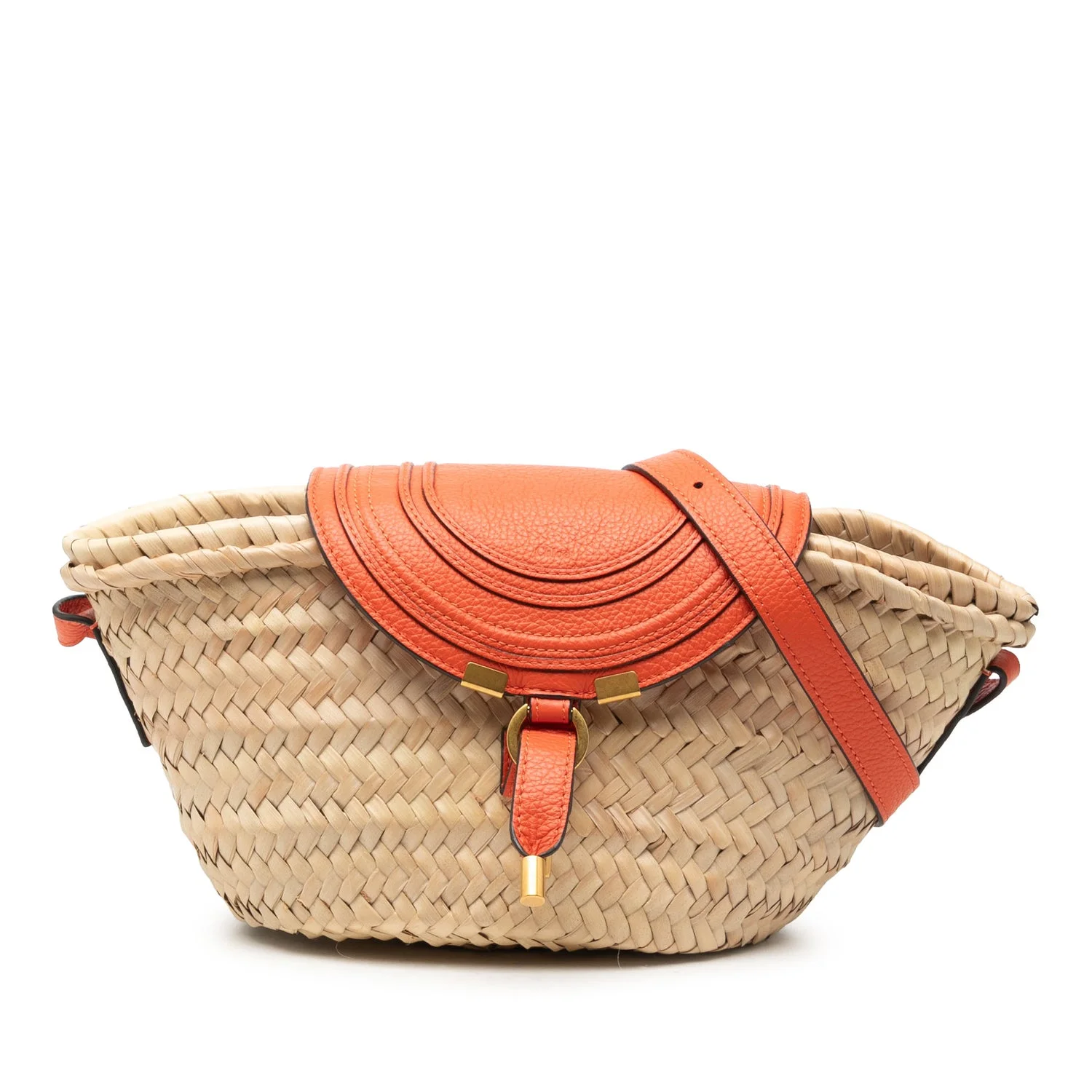 Chloe Raffia Mini Raffia Marcie Basket Crossbody