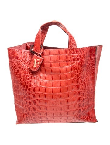 Embossed Leather Top Handle Bag