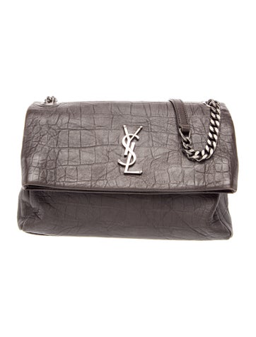 Embossed Leather Medium Croc-Embossed West Hollywood Bag Medium