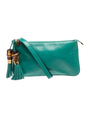 Leather Bamboo Clutch