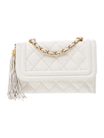 Lizard Tassel Flap Bag