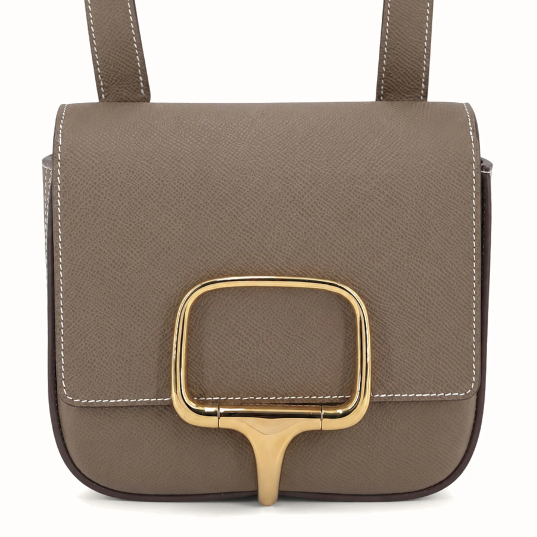Excellent ( Rank SA ) HERMÈS Della Cavalleria mini Etoupe (18) Epsom Gold hardware W (2024)