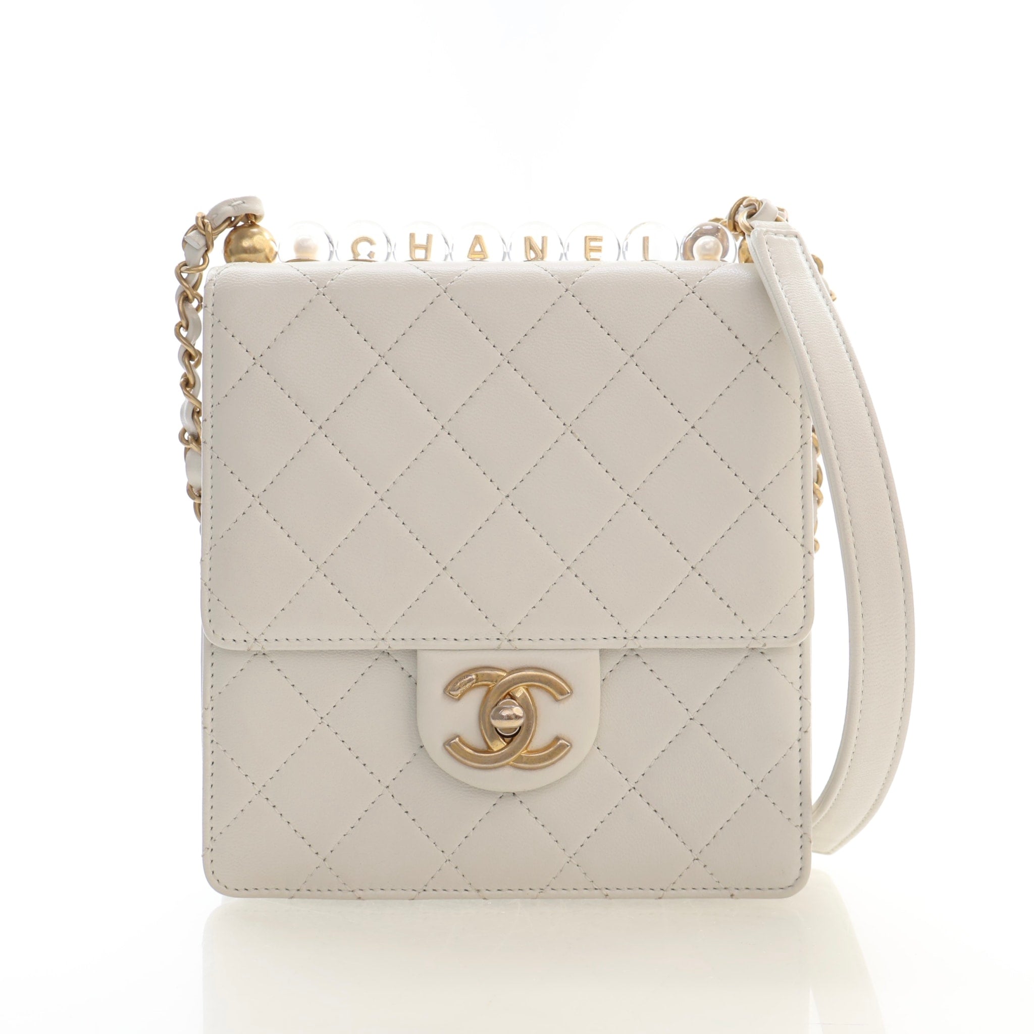 Chanel Mini Lambskin Chic Pearls Flap Bag