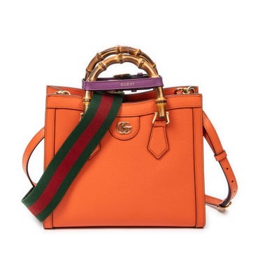 Leather Medium Diana Bamboo Tote