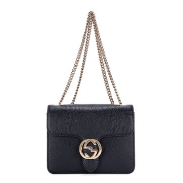 Leather Interlocking G Chain