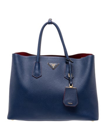 Saffiano Cuir Leather Double Bag Large