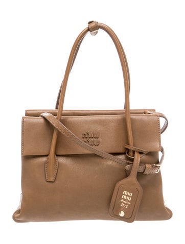Miu Miu Leather Solitaire Leather Tote Bag