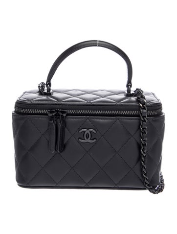 Small So Black Top Handle Vanity Case w/ Chain