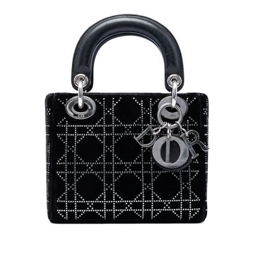 Mini Satin Cannage Crystal Embellished Lady Dior