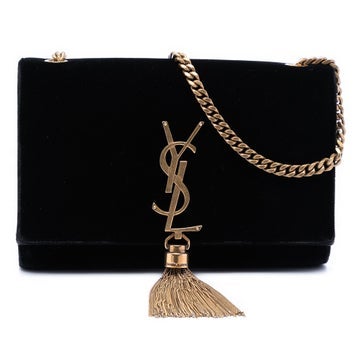 Saint Laurent Suede Small Suede Monogram Kate Tassel Crossbody