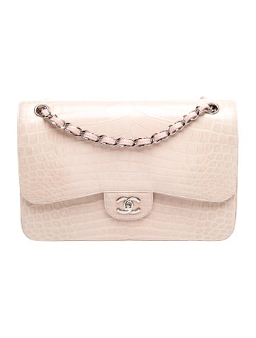 Classic Jumbo Crocodile Double Flap Bag