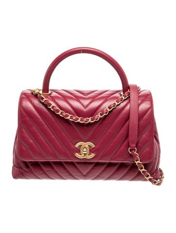 Small Chevron Coco Handle Bag