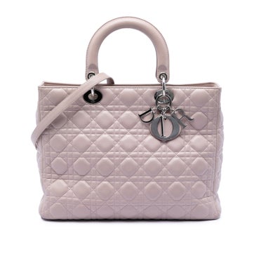 Lambskin Large Lambskin Cannage Lady Dior