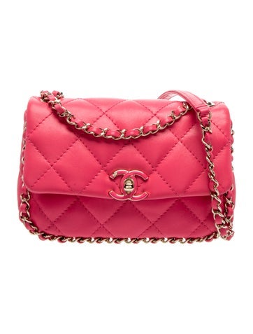 Small Enamel Chain Frame Flap Bag