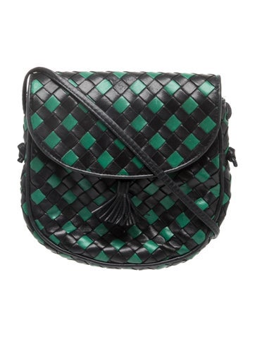 Intrecciato Woven Leather Shoulder Bag Vintage