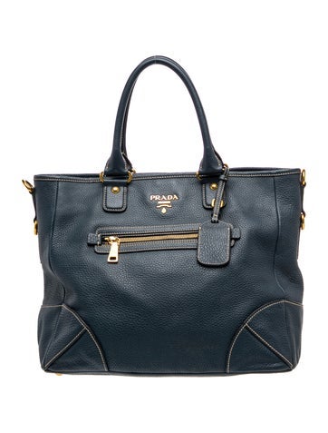 Prada Saffiano Leather Vitello Daino Leather Tote Bag