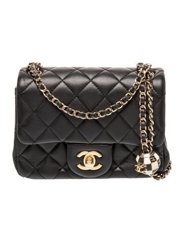 Mini Square Pearl Crush Flap Bag