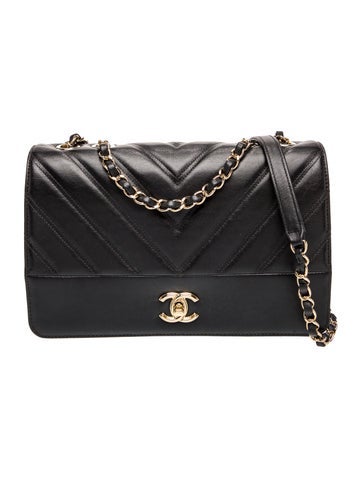 Medium Chevron Single Flap Bag