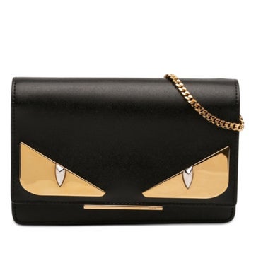 Calf Leather Leather Eye Monster Tube Wallet On Chain