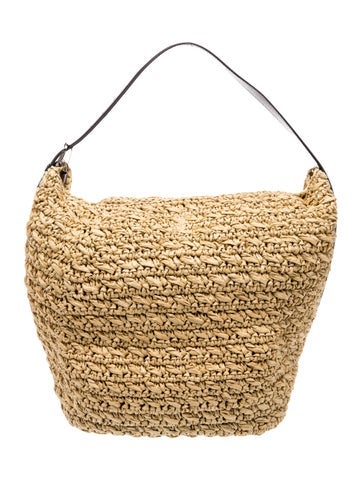 Raffia Toteme Beige Belted Paper Raffia Tote Small