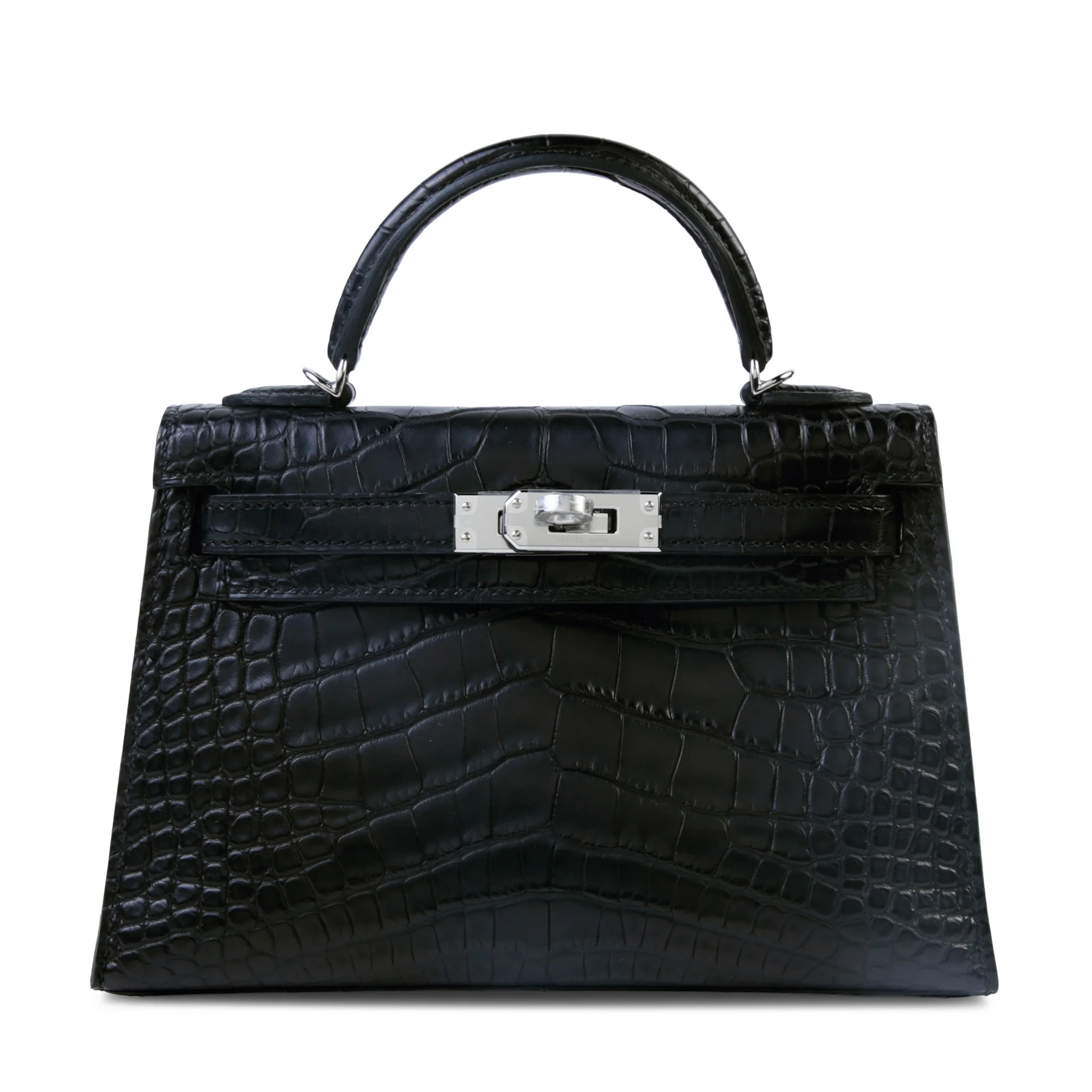 Unused ( Rank NS ) HERMÈS Mini Kelly II Noir (89) Matte Alligator Palladium hardware G (2026)