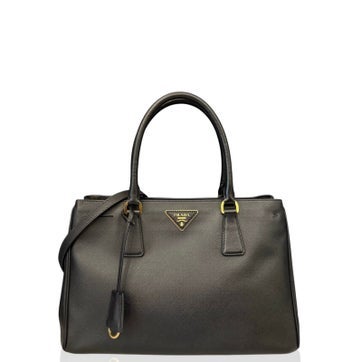 Saffiano Lux Leather Galleria Double Zip Tote Medium