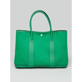 Hermes Hermes Bambou Toile Canvas and Leather Garden Party 36 Bag