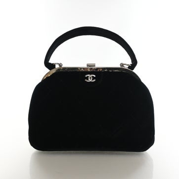 Velvet Frame Top Handle Bag