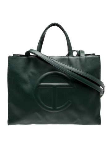 Telfar Leather Medium Dark Olive Shopping Bag Medium