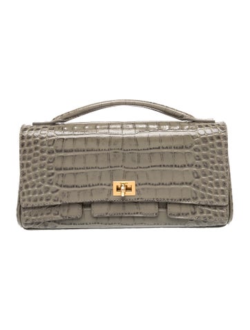 Embossed Leather Bel Air Clutch Small