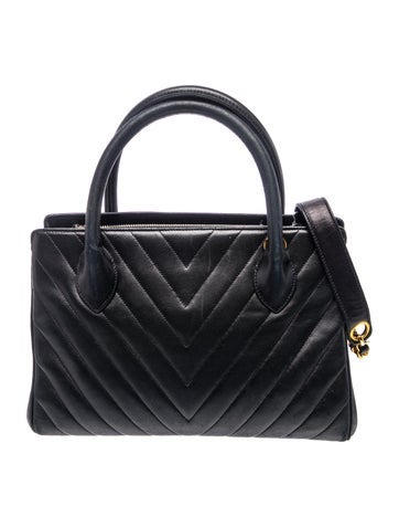 Chevron Top Handle Bag