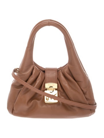 Leather Gathered Detail Bag
