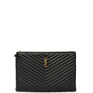 Nappa Gaufre Leather Clutch