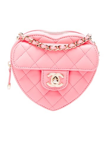 Mini CC In Love Heart Clutch w/ Chain