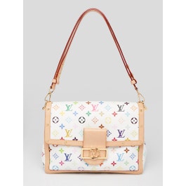 Louis Vuitton x TM White Monogram Multicolore Dauphine GM Bag