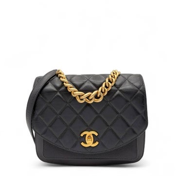 Calfskin Chain Handle Flap Bag