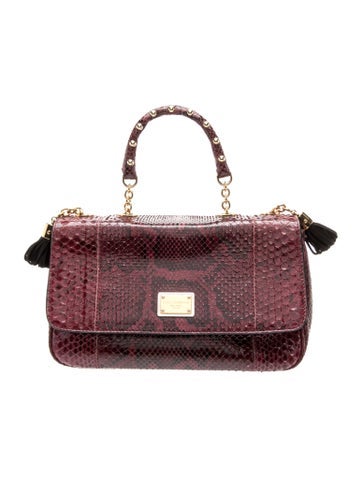Snakeskin Top Handle Bag