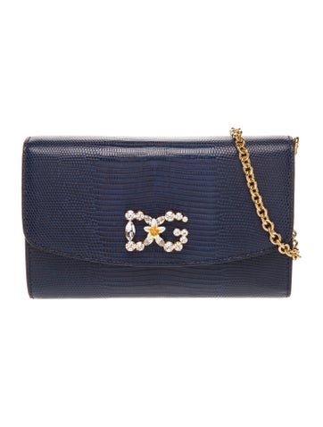 Embossed Leather Evening Bag
