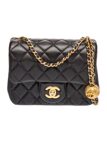 Classic Mini Square Pearl Crush Flap Bag