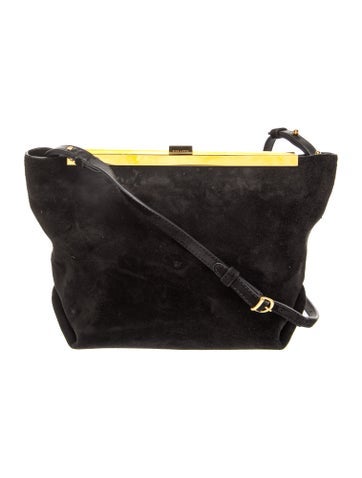 Suede Augusta Envelope Pleat Suede Shoulder Bag Large
