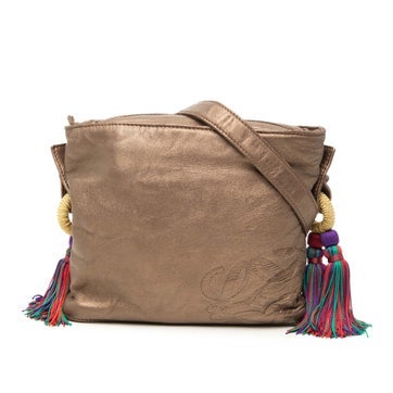 Leather Nappa Metallic Flamenco Tassel Crossbody